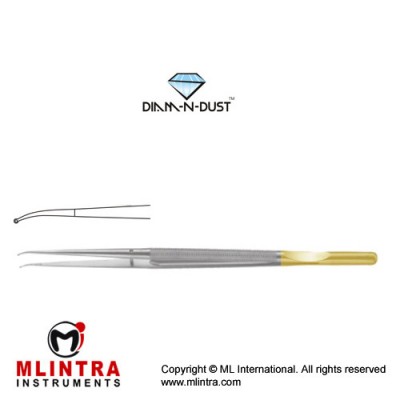 Diam-n-Dust™ Micro Ring Forcep Curved - With Counter Balance Stainless Steel, 18.5 cm - 7 1/4" Diameter 1.0 mm Ø